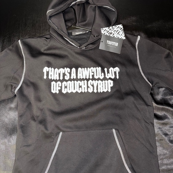 TRAPSTAR X COUGH SYRUP HOODIE - BLACK - Picture 1 of 6